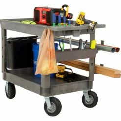 Global Industrial Tray Top Utility Cart w/2 Shelves, 44"L x 25-1/2"W x 35-1/2"H, Gray 50 Global Industrial Tray Top Utility Cart w/2 Shelves, 44"L x 25-1/2"W x 35-1/2"H, Gray -Utility Carts Elegant store 800328 05