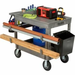 Global Industrial Tray Top Utility Cart w/2 Shelves, 44"L x 25-1/2"W x 35-1/2"H, Gray 51 Global Industrial Tray Top Utility Cart w/2 Shelves, 44"L x 25-1/2"W x 35-1/2"H, Gray -Utility Carts Elegant store 800328 06