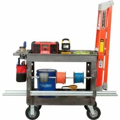 Global Industrial Tray Top Utility Cart w/2 Shelves, 44"L x 25-1/2"W x 35-1/2"H, Gray 53 Global Industrial Tray Top Utility Cart w/2 Shelves, 44"L x 25-1/2"W x 35-1/2"H, Gray -Utility Carts Elegant store 800328 08