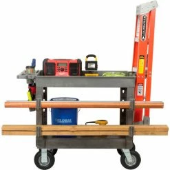 Global Industrial Tray Top Utility Cart w/2 Shelves, 44"L x 25-1/2"W x 35-1/2"H, Gray 54 Global Industrial Tray Top Utility Cart w/2 Shelves, 44"L x 25-1/2"W x 35-1/2"H, Gray -Utility Carts Elegant store 800328 09