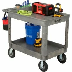 Global Industrial Tray Top Utility Cart w/2 Shelves, 44"L x 25-1/2"W x 35-1/2"H, Gray 55 Global Industrial Tray Top Utility Cart w/2 Shelves, 44"L x 25-1/2"W x 35-1/2"H, Gray -Utility Carts Elegant store 800328 10
