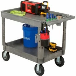 Global Industrial Tray Top Utility Cart w/2 Shelves, 44"L x 25-1/2"W x 35-1/2"H, Gray 57 Global Industrial Tray Top Utility Cart w/2 Shelves, 44"L x 25-1/2"W x 35-1/2"H, Gray -Utility Carts Elegant store 800328 12