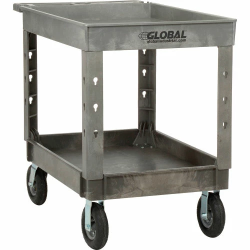 Global Industrial Tray Top Utility Cart w/2 Shelves, 44"L x 25-1/2"W x 35-1/2"H, Gray 14 Global Industrial Tray Top Utility Cart w/2 Shelves, 44"L x 25-1/2"W x 35-1/2"H, Gray - Image 14