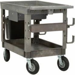 Global Industrial Tray Top Utility Cart w/2 Shelves, 44"L x 25-1/2"W x 35-1/2"H, Gray 62 Global Industrial Tray Top Utility Cart w/2 Shelves, 44"L x 25-1/2"W x 35-1/2"H, Gray -Utility Carts Elegant store 800328 17
