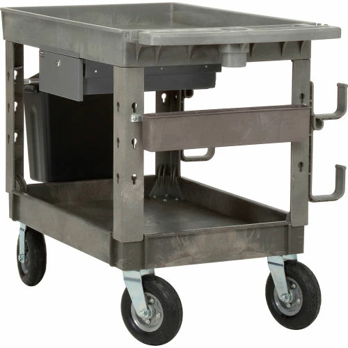 Global Industrial Tray Top Utility Cart w/2 Shelves, 44"L x 25-1/2"W x 35-1/2"H, Gray 18 Global Industrial Tray Top Utility Cart w/2 Shelves, 44"L x 25-1/2"W x 35-1/2"H, Gray - Image 18
