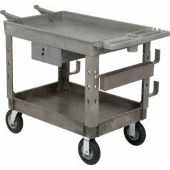 Global Industrial Tray Top Utility Cart w/2 Shelves, 44"L x 25-1/2"W x 35-1/2"H, Gray 63 Global Industrial Tray Top Utility Cart w/2 Shelves, 44"L x 25-1/2"W x 35-1/2"H, Gray -Utility Carts Elegant store 800328 18