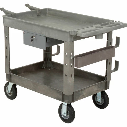 Global Industrial Tray Top Utility Cart w/2 Shelves, 44"L x 25-1/2"W x 35-1/2"H, Gray 19 Global Industrial Tray Top Utility Cart w/2 Shelves, 44"L x 25-1/2"W x 35-1/2"H, Gray - Image 19