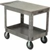 Global Industrial™ Flat Top Utility Cart w/2 Shelves, 44"L x 25-1/2"W x 35-1/2"H, Gray