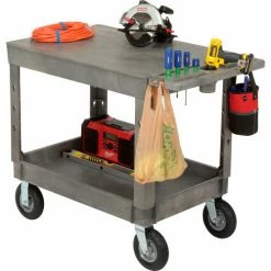 Global Industrial™ Flat Top Utility Cart w/2 Shelves, 44"L x 25-1/2"W x 35-1/2"H, Gray -Utility Carts Elegant store 800329 12