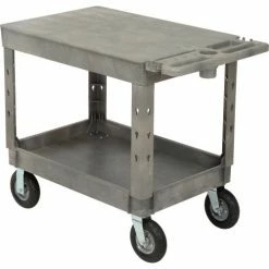 Global Industrial™ Flat Top Utility Cart w/2 Shelves, 44"L x 25-1/2"W x 35-1/2"H, Gray -Utility Carts Elegant store 800329 15