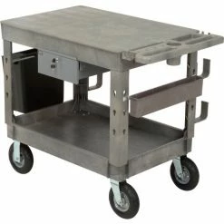 Global Industrial™ Flat Top Utility Cart w/2 Shelves, 44"L x 25-1/2"W x 35-1/2"H, Gray -Utility Carts Elegant store 800329 18