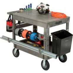 Global Industrial™ Flat Top Utility Cart w/2 Shelves, 44"L x 25-1/2"W x 35-1/2"H, Gray -Utility Carts Elegant store 800329 19