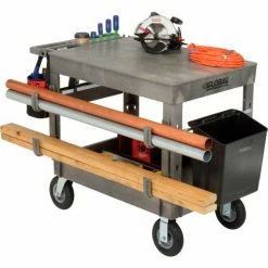 Global Industrial™ Flat Top Utility Cart w/2 Shelves, 44"L x 25-1/2"W x 35-1/2"H, Gray -Utility Carts Elegant store 800329 20