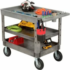 Global Industrial Tray Top Utility Cart w/3 Shelves, 44"L x 25-1/2"W x 35-1/2"H, Gray 56 Global Industrial Tray Top Utility Cart w/3 Shelves, 44"L x 25-1/2"W x 35-1/2"H, Gray -Utility Carts Elegant store 800330 11