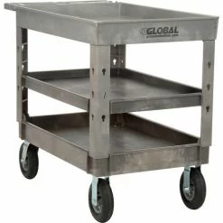 Global Industrial Tray Top Utility Cart w/3 Shelves, 44"L x 25-1/2"W x 35-1/2"H, Gray 57 Global Industrial Tray Top Utility Cart w/3 Shelves, 44"L x 25-1/2"W x 35-1/2"H, Gray -Utility Carts Elegant store 800330 12