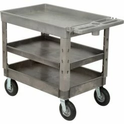 Global Industrial Tray Top Utility Cart w/3 Shelves, 44"L x 25-1/2"W x 35-1/2"H, Gray 59 Global Industrial Tray Top Utility Cart w/3 Shelves, 44"L x 25-1/2"W x 35-1/2"H, Gray -Utility Carts Elegant store 800330 14