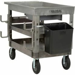 Global Industrial Tray Top Utility Cart w/3 Shelves, 44"L x 25-1/2"W x 35-1/2"H, Gray 60 Global Industrial Tray Top Utility Cart w/3 Shelves, 44"L x 25-1/2"W x 35-1/2"H, Gray -Utility Carts Elegant store 800330 15