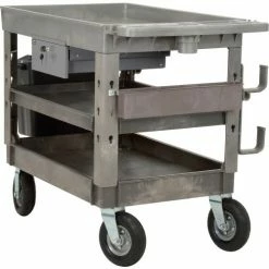 Global Industrial Tray Top Utility Cart w/3 Shelves, 44"L x 25-1/2"W x 35-1/2"H, Gray 61 Global Industrial Tray Top Utility Cart w/3 Shelves, 44"L x 25-1/2"W x 35-1/2"H, Gray -Utility Carts Elegant store 800330 16