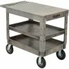 Global Industrial™ Flat Top Utility Cart w/3 Shelves, 44"L x 25-1/2"W x 35-1/2"H, Gray