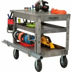 Global Industrial Flat Top Utility Cart w/3 Shelves, 44"L x 25-1/2"W x 35-1/2"H, Gray 39 Global Industrial Flat Top Utility Cart w/3 Shelves, 44"L x 25-1/2"W x 35-1/2"H, Gray -Utility Carts Elegant store 800331 02