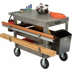 Global Industrial Flat Top Utility Cart w/3 Shelves, 44"L x 25-1/2"W x 35-1/2"H, Gray 41 Global Industrial Flat Top Utility Cart w/3 Shelves, 44"L x 25-1/2"W x 35-1/2"H, Gray -Utility Carts Elegant store 800331 04