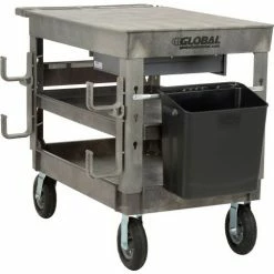 Global Industrial Flat Top Utility Cart w/3 Shelves, 44"L x 25-1/2"W x 35-1/2"H, Gray 49 Global Industrial Flat Top Utility Cart w/3 Shelves, 44"L x 25-1/2"W x 35-1/2"H, Gray -Utility Carts Elegant store 800331 12