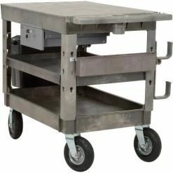Global Industrial Flat Top Utility Cart w/3 Shelves, 44"L x 25-1/2"W x 35-1/2"H, Gray 50 Global Industrial Flat Top Utility Cart w/3 Shelves, 44"L x 25-1/2"W x 35-1/2"H, Gray -Utility Carts Elegant store 800331 13