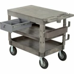 Global Industrial Flat Top Utility Cart w/3 Shelves, 44"L x 25-1/2"W x 35-1/2"H, Gray 52 Global Industrial Flat Top Utility Cart w/3 Shelves, 44"L x 25-1/2"W x 35-1/2"H, Gray -Utility Carts Elegant store 800331 15
