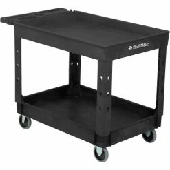 Global Industrial™ Utility Cart w/2 Shelves & 5" Casters, 44"L x 25-1/2"W x 32-1/2"H, Black