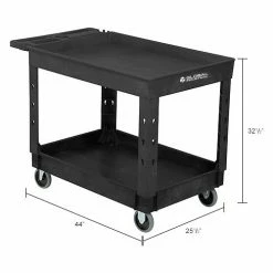 Global Industrial Utility Cart w/2 Shelves & 5" Casters, 44"L x 25-1/2"W x 32-1/2"H, Black 84 Global Industrial Utility Cart w/2 Shelves & 5" Casters, 44"L x 25-1/2"W x 32-1/2"H, Black -Utility Carts Elegant store 800334IN dim