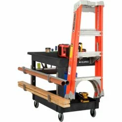 Global Industrial Utility Cart w/2 Shelves & 5" Casters, 44"L x 25-1/2"W x 32-1/2"H, Black 47 Global Industrial Utility Cart w/2 Shelves & 5" Casters, 44"L x 25-1/2"W x 32-1/2"H, Black -Utility Carts Elegant store 800334 04