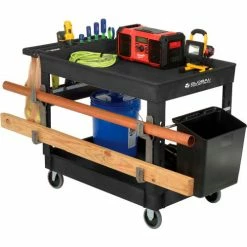 Global Industrial Utility Cart w/2 Shelves & 5" Casters, 44"L x 25-1/2"W x 32-1/2"H, Black 50 Global Industrial Utility Cart w/2 Shelves & 5" Casters, 44"L x 25-1/2"W x 32-1/2"H, Black -Utility Carts Elegant store 800334 07