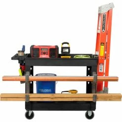 Global Industrial Utility Cart w/2 Shelves & 5" Casters, 44"L x 25-1/2"W x 32-1/2"H, Black 52 Global Industrial Utility Cart w/2 Shelves & 5" Casters, 44"L x 25-1/2"W x 32-1/2"H, Black -Utility Carts Elegant store 800334 09