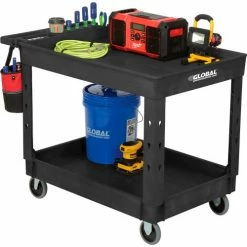 Global Industrial Utility Cart w/2 Shelves & 5" Casters, 44"L x 25-1/2"W x 32-1/2"H, Black 53 Global Industrial Utility Cart w/2 Shelves & 5" Casters, 44"L x 25-1/2"W x 32-1/2"H, Black -Utility Carts Elegant store 800334 10