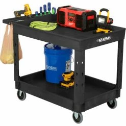 Global Industrial Utility Cart w/2 Shelves & 5" Casters, 44"L x 25-1/2"W x 32-1/2"H, Black 54 Global Industrial Utility Cart w/2 Shelves & 5" Casters, 44"L x 25-1/2"W x 32-1/2"H, Black -Utility Carts Elegant store 800334 11