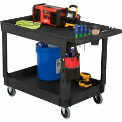 Global Industrial Utility Cart w/2 Shelves & 5" Casters, 44"L x 25-1/2"W x 32-1/2"H, Black 55 Global Industrial Utility Cart w/2 Shelves & 5" Casters, 44"L x 25-1/2"W x 32-1/2"H, Black -Utility Carts Elegant store 800334 12