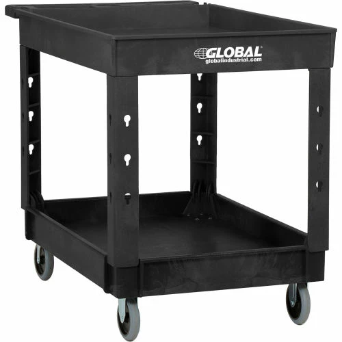 Global Industrial Utility Cart w/2 Shelves & 5" Casters, 44"L x 25-1/2"W x 32-1/2"H, Black 14 Global Industrial Utility Cart w/2 Shelves & 5" Casters, 44"L x 25-1/2"W x 32-1/2"H, Black - Image 14