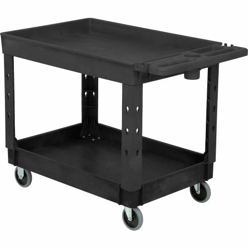 Global Industrial Utility Cart w/2 Shelves & 5" Casters, 44"L x 25-1/2"W x 32-1/2"H, Black 16 Global Industrial Utility Cart w/2 Shelves & 5" Casters, 44"L x 25-1/2"W x 32-1/2"H, Black - Image 16