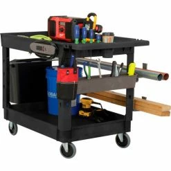 Global Industrial Utility Cart w/2 Shelves & 5" Casters, 44"L x 25-1/2"W x 32-1/2"H, Black 65 Global Industrial Utility Cart w/2 Shelves & 5" Casters, 44"L x 25-1/2"W x 32-1/2"H, Black -Utility Carts Elegant store 800334 22