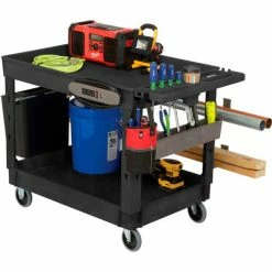 Global Industrial Utility Cart w/2 Shelves & 5" Casters, 44"L x 25-1/2"W x 32-1/2"H, Black 67 Global Industrial Utility Cart w/2 Shelves & 5" Casters, 44"L x 25-1/2"W x 32-1/2"H, Black -Utility Carts Elegant store 800334 24