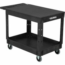 Global Industrial™ Flat Top Utility Cart w/2 Shelves, 44"L x 25-1/2"W x 32-1/2"H, Black