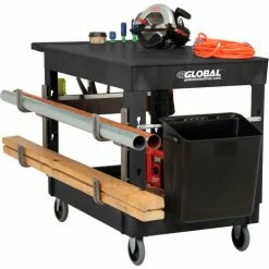 Global Industrial Flat Top Utility Cart w/2 Shelves, 44"L x 25-1/2"W x 32-1/2"H, Black 41 Global Industrial Flat Top Utility Cart w/2 Shelves, 44"L x 25-1/2"W x 32-1/2"H, Black -Utility Carts Elegant store 800335 03