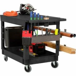 Global Industrial Flat Top Utility Cart w/2 Shelves, 44"L x 25-1/2"W x 32-1/2"H, Black 43 Global Industrial Flat Top Utility Cart w/2 Shelves, 44"L x 25-1/2"W x 32-1/2"H, Black -Utility Carts Elegant store 800335 05