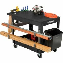 Global Industrial Flat Top Utility Cart w/2 Shelves, 44"L x 25-1/2"W x 32-1/2"H, Black 44 Global Industrial Flat Top Utility Cart w/2 Shelves, 44"L x 25-1/2"W x 32-1/2"H, Black -Utility Carts Elegant store 800335 06