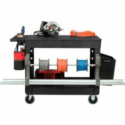 Global Industrial Flat Top Utility Cart w/2 Shelves, 44"L x 25-1/2"W x 32-1/2"H, Black 46 Global Industrial Flat Top Utility Cart w/2 Shelves, 44"L x 25-1/2"W x 32-1/2"H, Black -Utility Carts Elegant store 800335 08