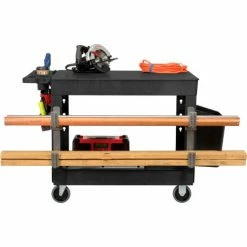 Global Industrial Flat Top Utility Cart w/2 Shelves, 44"L x 25-1/2"W x 32-1/2"H, Black 47 Global Industrial Flat Top Utility Cart w/2 Shelves, 44"L x 25-1/2"W x 32-1/2"H, Black -Utility Carts Elegant store 800335 09