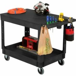 Global Industrial Flat Top Utility Cart w/2 Shelves, 44"L x 25-1/2"W x 32-1/2"H, Black 50 Global Industrial Flat Top Utility Cart w/2 Shelves, 44"L x 25-1/2"W x 32-1/2"H, Black -Utility Carts Elegant store 800335 12