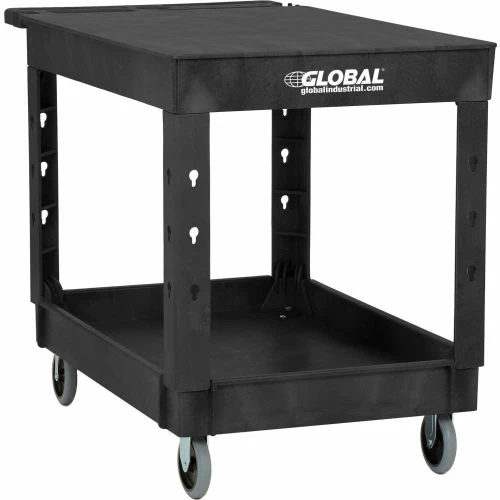 Global Industrial Flat Top Utility Cart w/2 Shelves, 44"L x 25-1/2"W x 32-1/2"H, Black 14 Global Industrial Flat Top Utility Cart w/2 Shelves, 44"L x 25-1/2"W x 32-1/2"H, Black - Image 14
