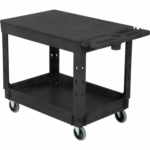 Global Industrial Flat Top Utility Cart w/2 Shelves, 44"L x 25-1/2"W x 32-1/2"H, Black 16 Global Industrial Flat Top Utility Cart w/2 Shelves, 44"L x 25-1/2"W x 32-1/2"H, Black - Image 16