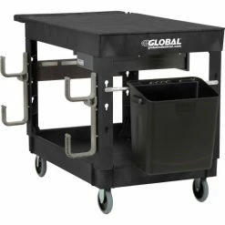 Global Industrial Flat Top Utility Cart w/2 Shelves, 44"L x 25-1/2"W x 32-1/2"H, Black 54 Global Industrial Flat Top Utility Cart w/2 Shelves, 44"L x 25-1/2"W x 32-1/2"H, Black -Utility Carts Elegant store 800335 16